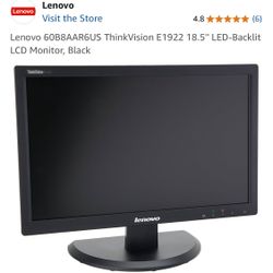 Monitor+keyboard Bundle!!! Lenovo 60B8AAR6US ThinkVision E1922 18.5'' LED-Backlit LCD Monitor, Black ( Brand New) (keyboard Full Number Pad Included!)