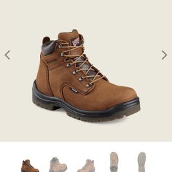 SIZE 8 RED WING WATERPROOF LEATHER SAFETY TOE BOOTS BRAND NEW 