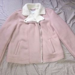 Old Navy Mauve Pink Sherpa Fleece Motto Jacket

