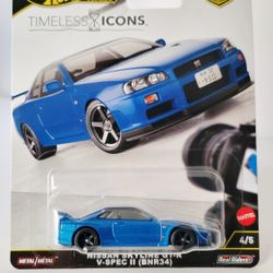 Hot Wheels Nissan GT-R V-Spec II BNR34 Blue 