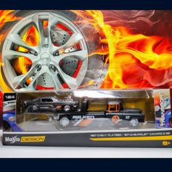 Maisto Die Cast 1957 Flatbed 1971 Chevrolet Z 28 Design Edition 1:64 Scale