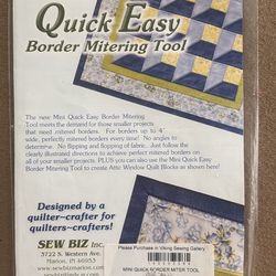 Mini Quick Easy Border Mitering Tool – Quilting Tool