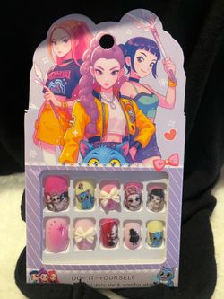 K-pop glued on nails