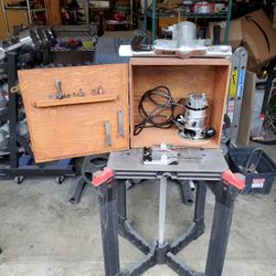 Black & Decker 3/4hp Router, Edge Guide, Bits, Plane Attachment