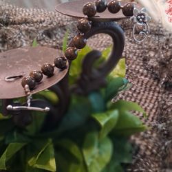 Retired  Silpada Bronzite bead Bracelet with Toggle Clasp