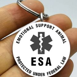 Emotional Support Animal Esa Hot Stainless Keychain 