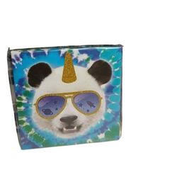 Cute Retro Tie Dye Unicorn Panda Canvas Wall Hang Picture