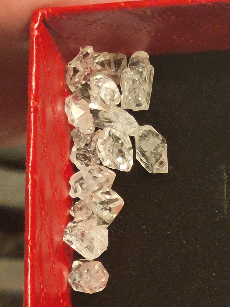 13pcs. Herkimer Diamond Crystal Pre-Drilled Beads Rough Untreated Unpolished Uncut