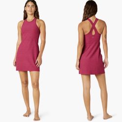 Beyond Yoga Spacedye Under Lock and Key dress in dragonfruit-sangria pink size S