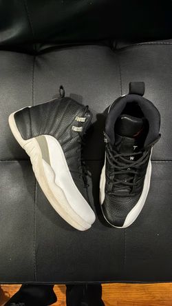 Air Jordan 12 Black White Sneakers 7.5