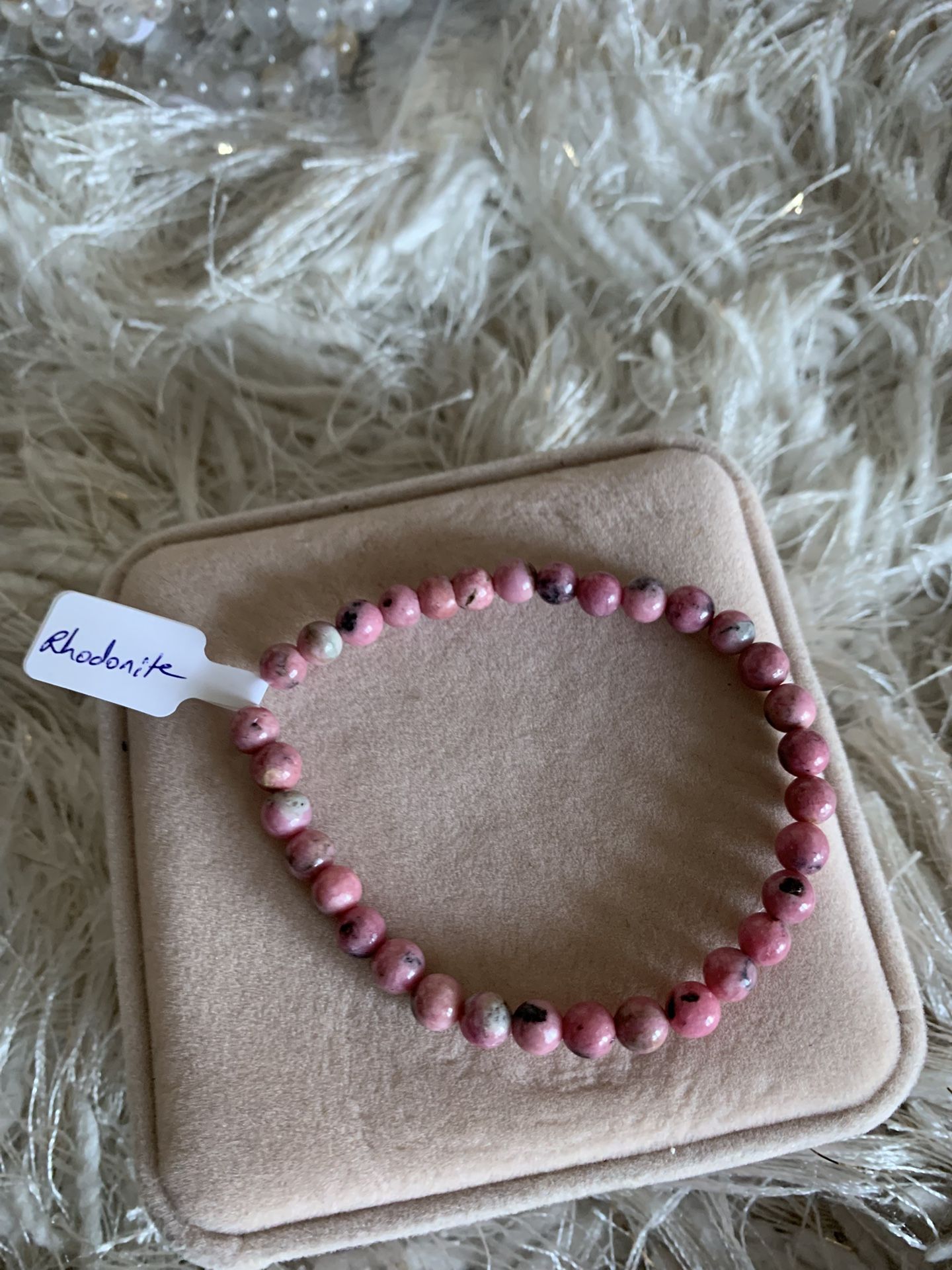 Beautiful pink rhodonite bracelet