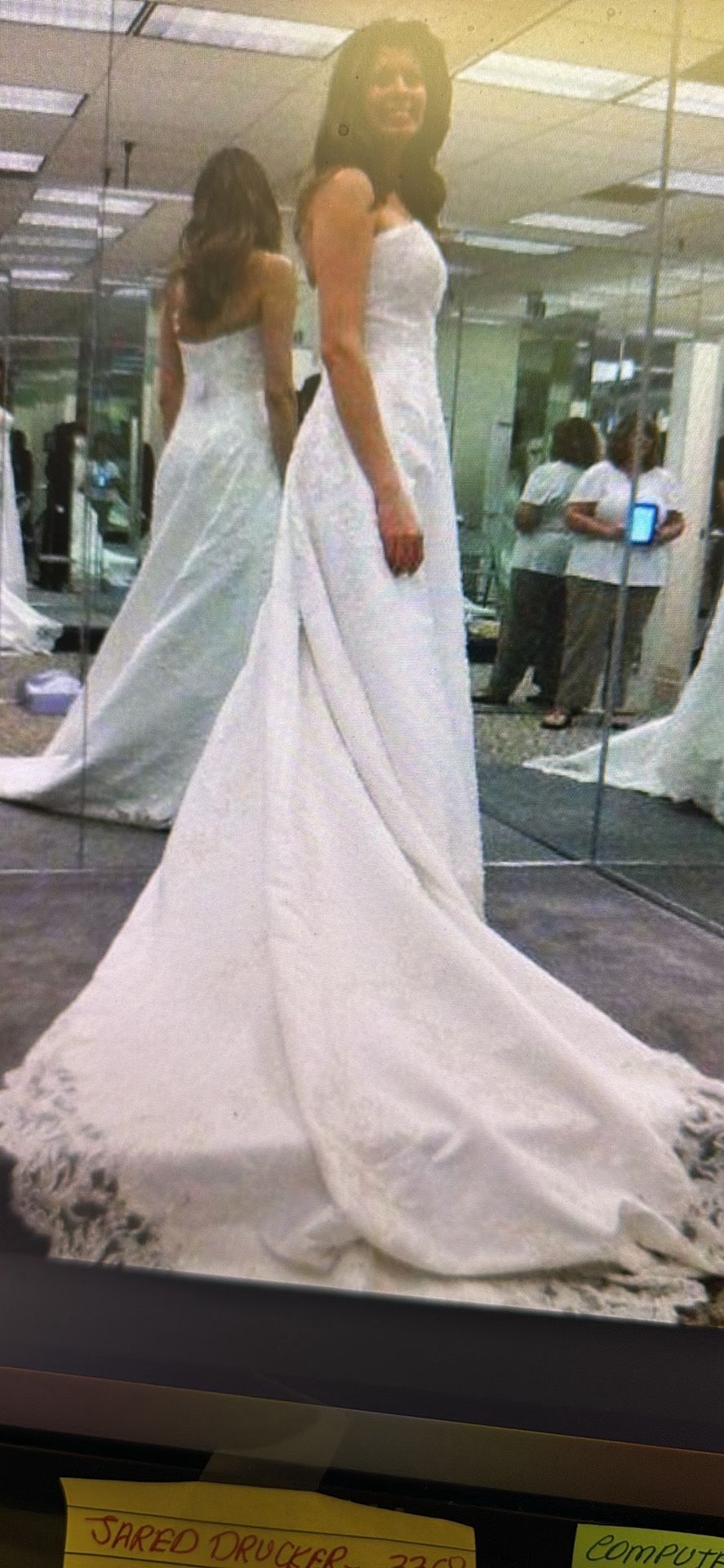 Ivory Strapless Wedding Gown size 6