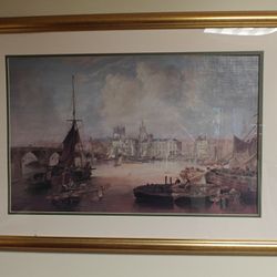 Art, Classic Old Harbor Scene