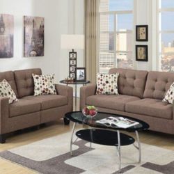 Brand New Light Coffee Sofa And Love Seat