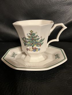 Vintage Nikko Christmastime China Footed Cup & Saucer