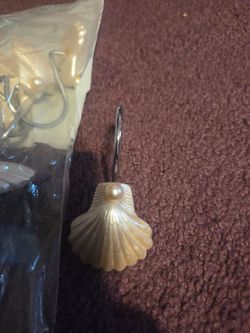 Seashell Shower Curtain Hooks