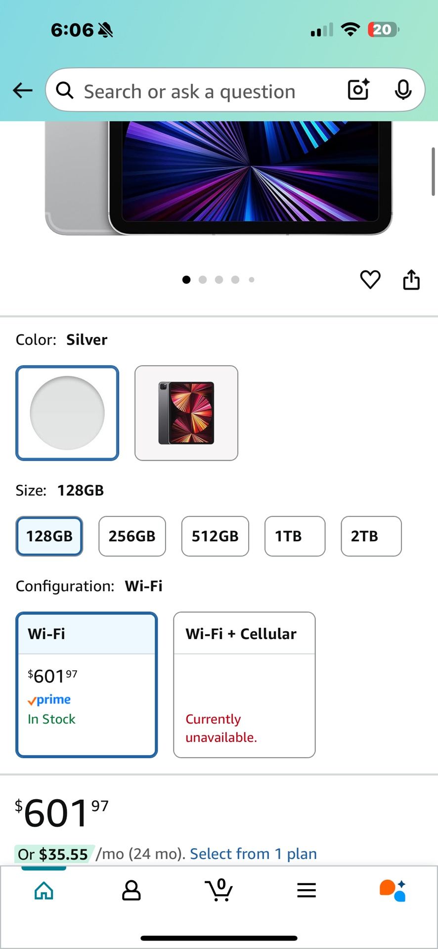 iPad Pro 11in (3nd Gen.) - 128GB - WiFi - Silver (Renewed Premium)