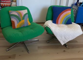 2 Green Swivel Chairs