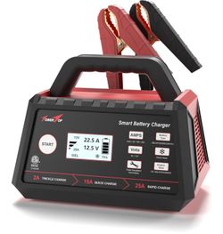TowerTop 2/15/25 Amp Car Battery Charger, 6V/12V