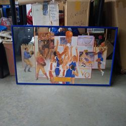 Vintage Seagrams Basketball Bar Mirror 