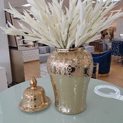 Large Gold Flower Vase