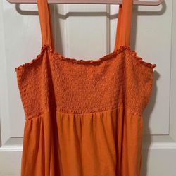 3X - Orange Faded Glory Smocked Maxi Dress Sun Dress - 3X 26/28