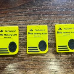 Sony Playstation 2 PS2 Official OEM MagicGate 8mb Memory Card Genuine SCPH-10020 (3 Count)