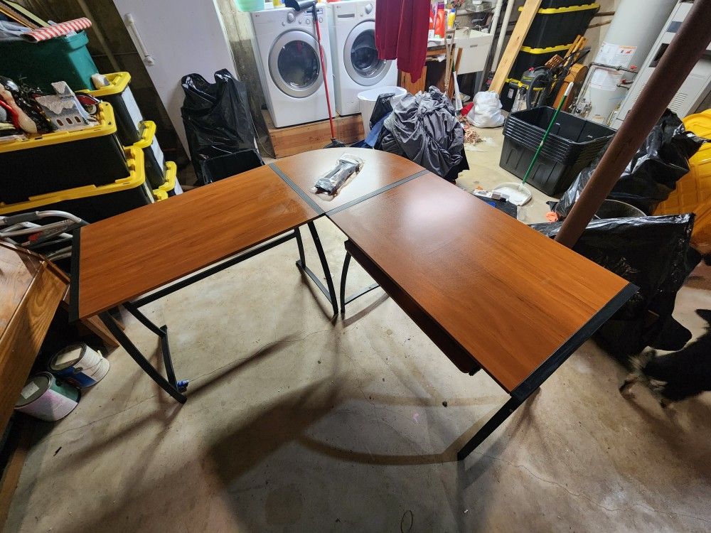 Staples Gillespie 62" L-Shaped Desk, Sonona Cherry