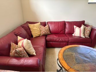 Leather sectional