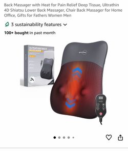 Back Massager with Heat (It's only a red light heat, not much). New. No car cable, only outlet.