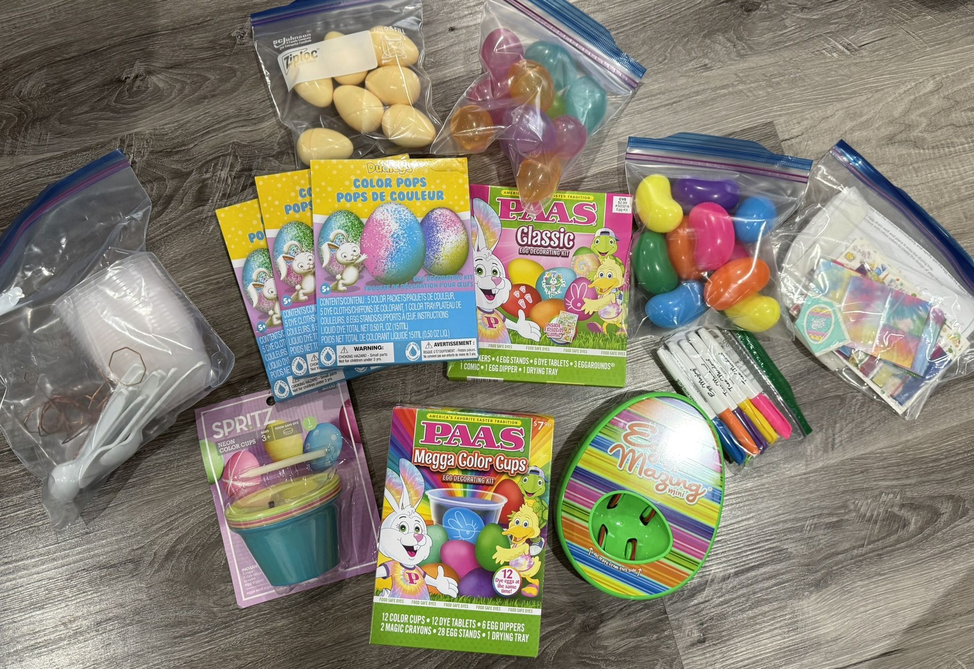 Easter Egg Coloring Kits and Plastic Eggs