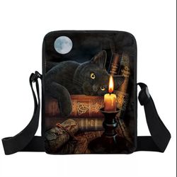 Black Cat Moon And Candle Bag