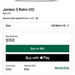 Jordan 3 Retro OG Size 10
