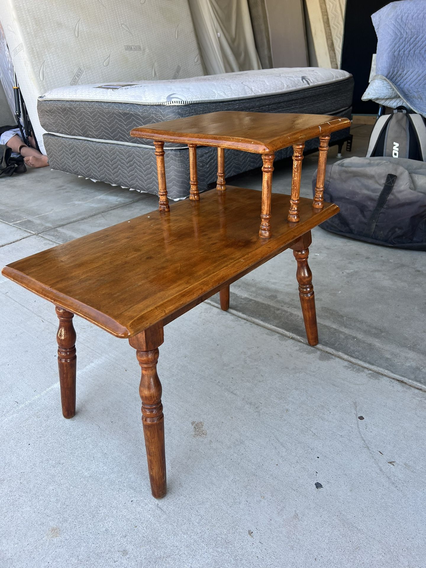 1950s Mid-Century Solid Maple End Table! 
