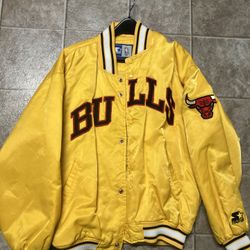 Vtg Starter Bulls Jacket Sz L