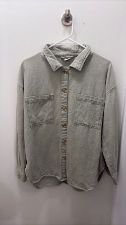 Green denim shirt (M)