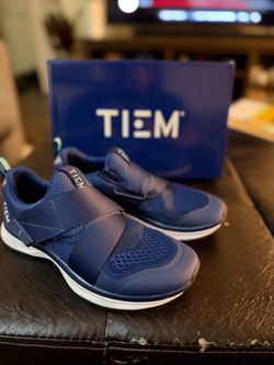 Tiem Cycling Shoes Blue with SPD cleats