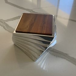 Silver - Wooden Coaster