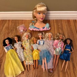 Vintage Barbies & Disney Styling Head Toy Lot