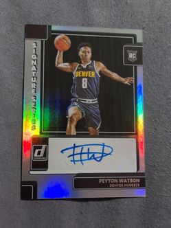 Peyton Watson rookie autographed basketball card