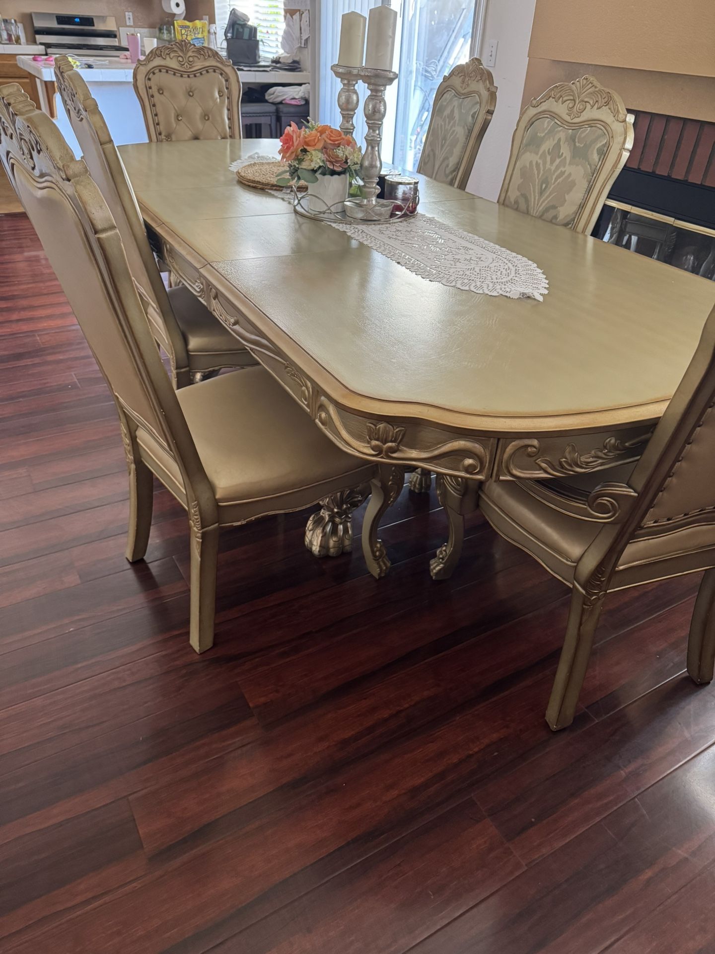 Wood Mirror And Dresser Table Chairs For Sale