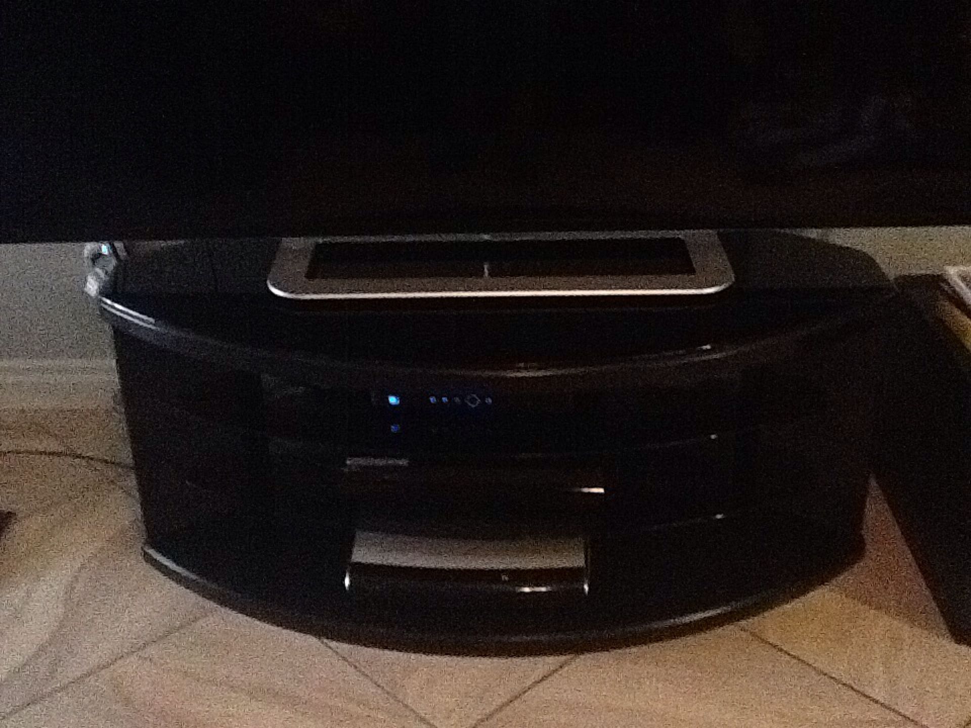 Black Oval TV Stand with Glass