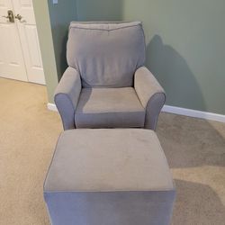 Rocking Swivel Chair with Ottoman 