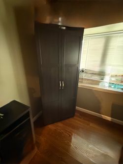 Rustic Storage Pantry Cabinet / Tall Cabinet – Dark Wood Finish