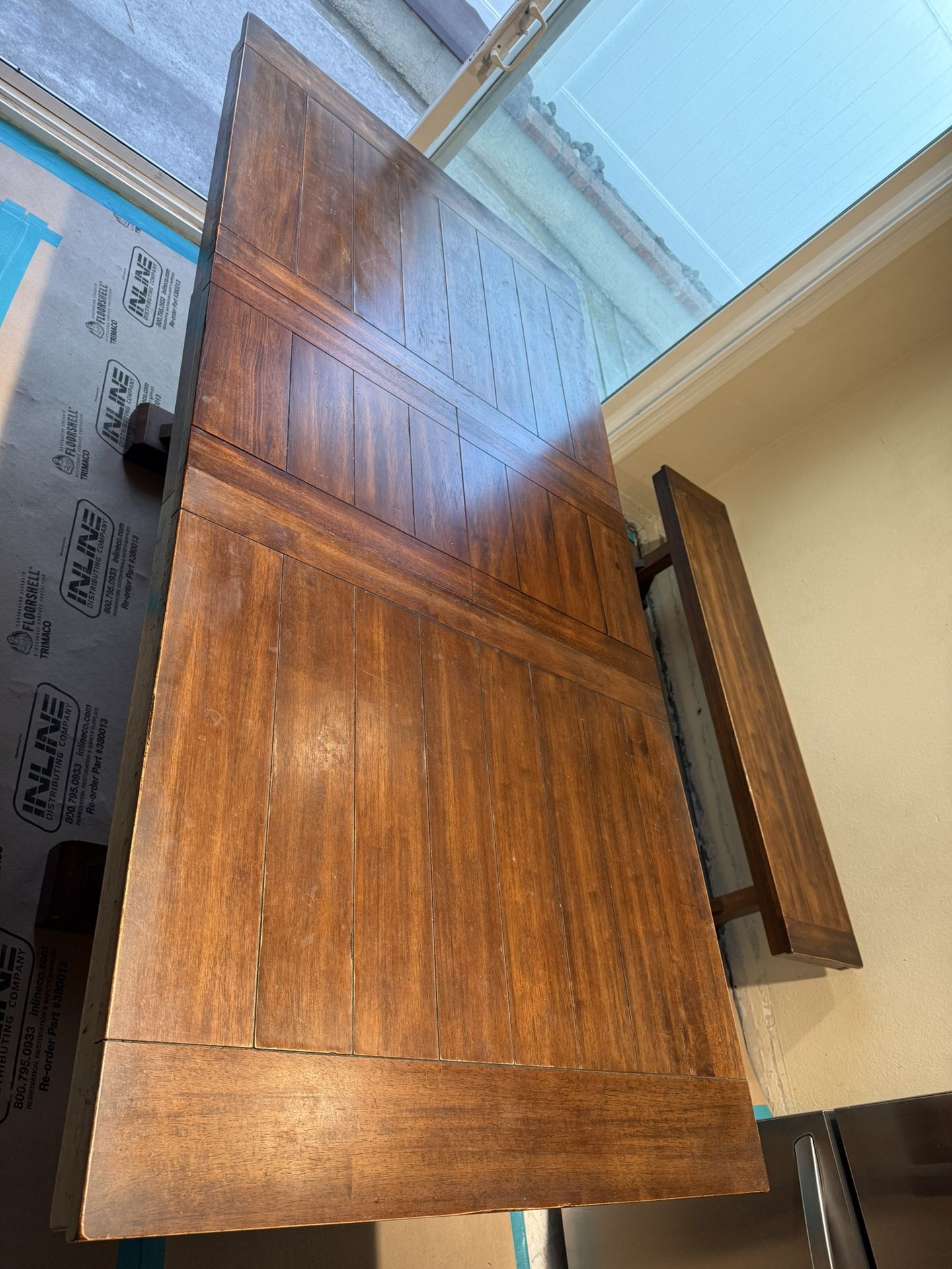 Solid Wood Dining table With Bench And 6 Chairs