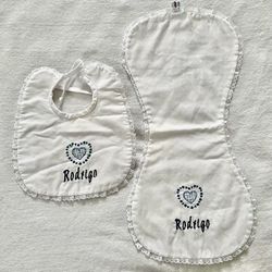 Embroidered bibs and Burpees 