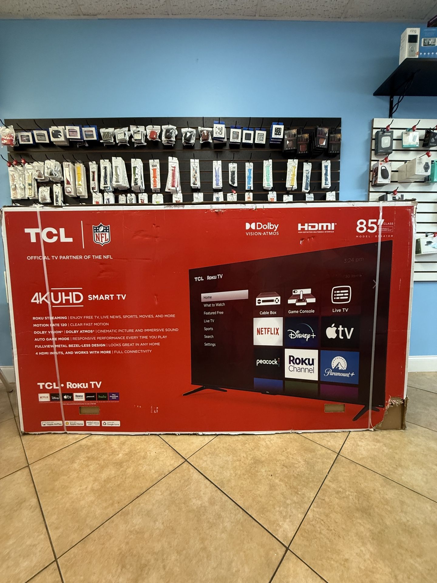 TCL 85inch 4K UHD Smart Tv Roku Tv New
