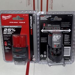 Milwaukee M12 CP2.5 High Output Battery. Model #48-11-2425. (1 Battery)