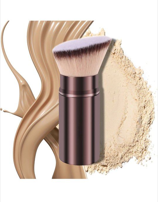 Brand New Makeup Brush Kabuki Face Brushes Retractable Travel Blush Kabuki Brush Portable Flawless for Foundation, Powder Blush, Bronzer, Buffing