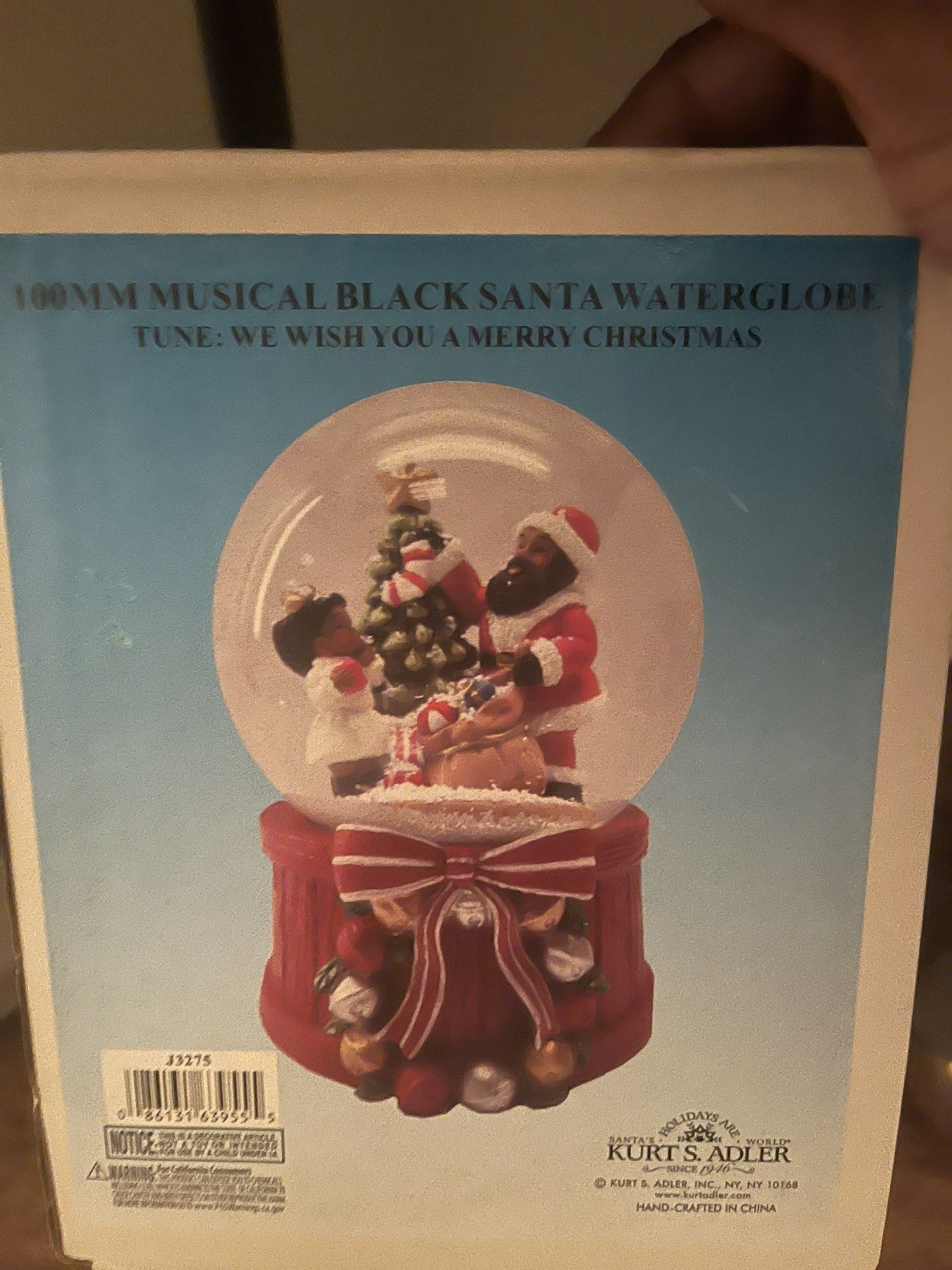 African American Santa Snow Globe